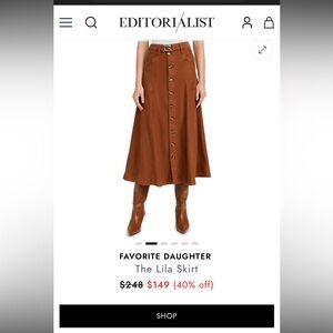 Favorite Daughter The Lila Skirt—belted Equestrian Saddle Collection NWT 6